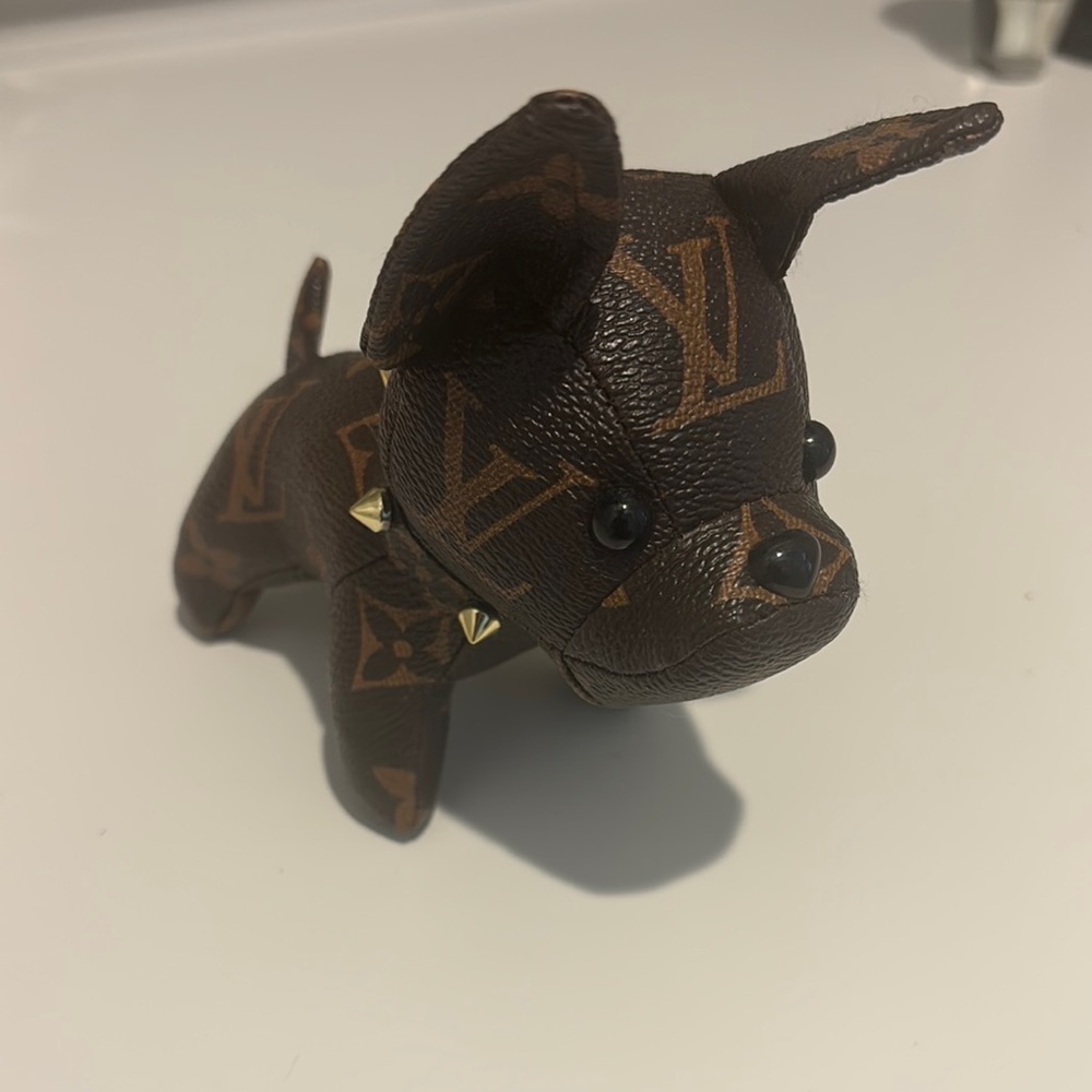 Luxury Designer Dog Figurine - Brown Key Chain